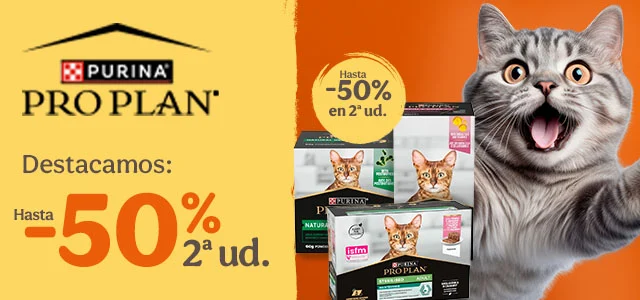 Pro Plan: Hasta 50% dto en la 2ª ud de pienso para gato.