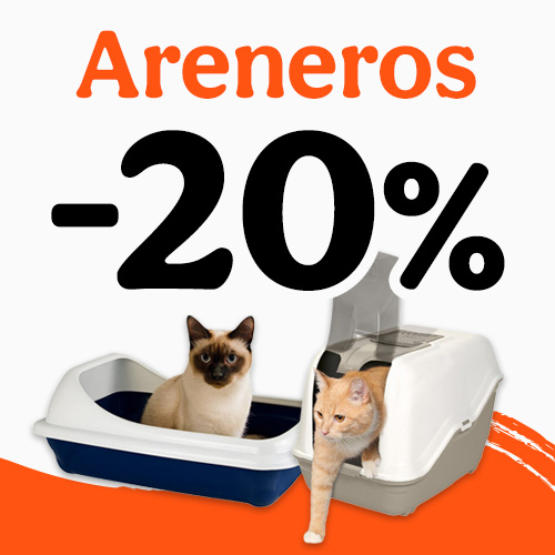 20% dto en areneros para gatos.