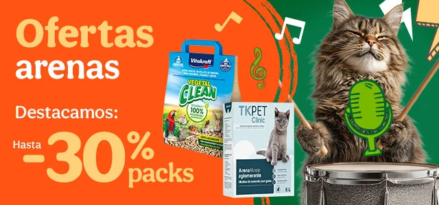 Hasta 30% dto en arenas y areneros con superprecio.