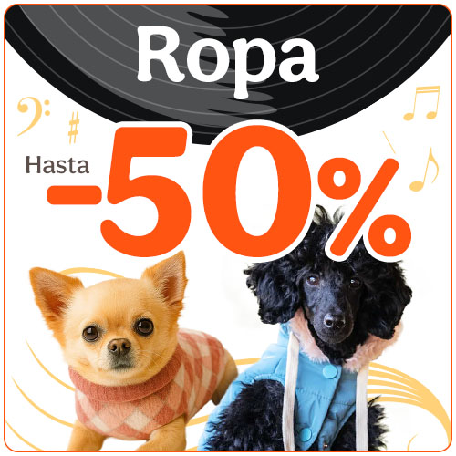 Hasta 50% dto en ropa para perro.