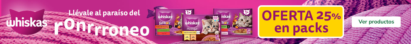 Whiskas: 25% de descuento en el pack de 24 húmedos para gato.