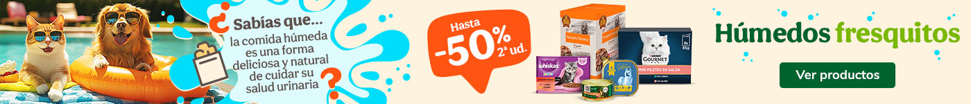 ¡2ª unidad con hasta el 50% de descuento en selección de húmedos para tu peludo!