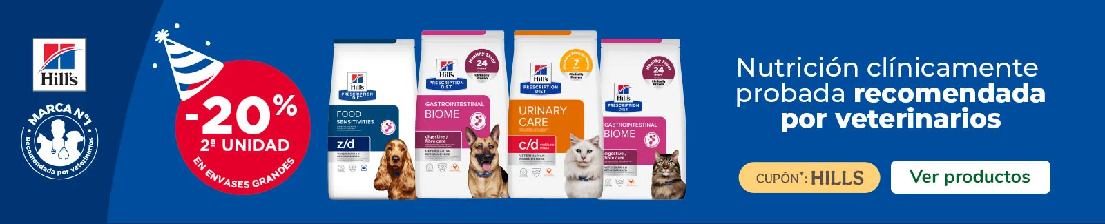 Hill's Prescription Diet: 20% dto en la 2&ordf; unidad de pienso para tu peludo.