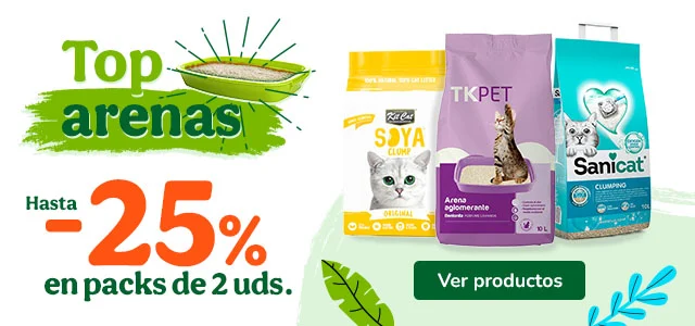 Hasta 25% dto en packs de 2 arenas.