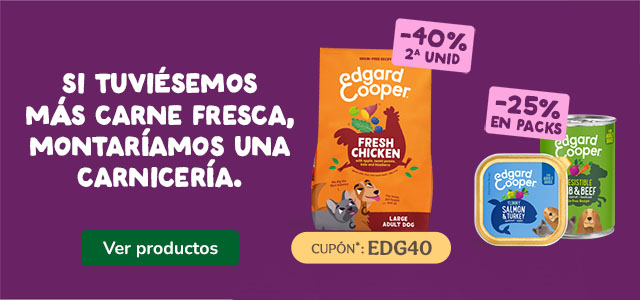 Edgard & Cooper: 40% dto en la 2ª unidad de pienso y 25% dto en packs de comida húmeda para perros.