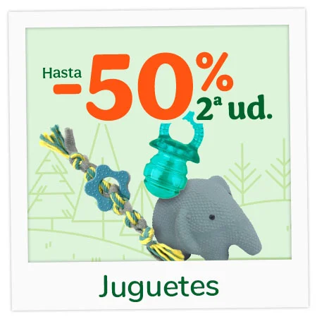 2.ª unidad al 50% dto. en juguetes para perro.