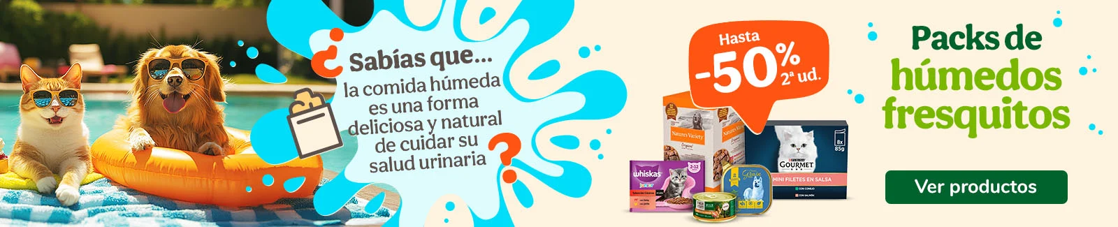 ¡2ª unidad con hasta el 50% de descuento en selección de húmedos para tu peludo!