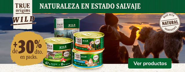 True Origins Wild: Más del 30% dto en pack de 12 y 24 latas comida húmeda para perros y gatos.