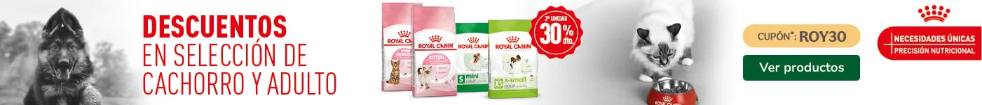 Royal Canin: Hasta 30% dto en la 2ª unidad de pienso para tu peludo.