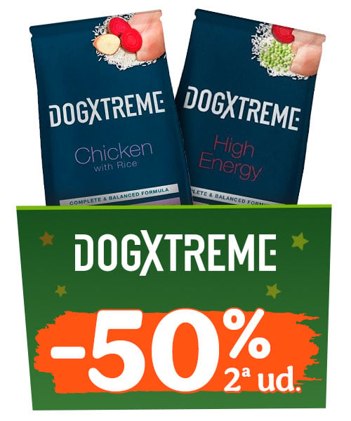 Dogxtreme: 50% dto en la 2ª unidad de pienso para perros.