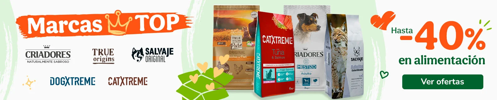 Hasta 40% dto en marcas seleccionadas para tu peludo.
