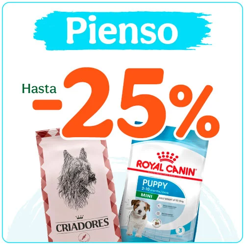 Hasta 25% dto en pienso para perro.