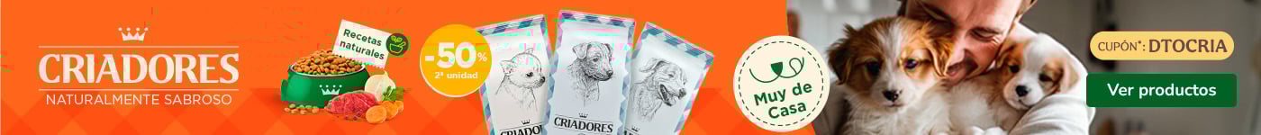 Criadores: 50% dto en la 2ª ud en piensos para cachorros.