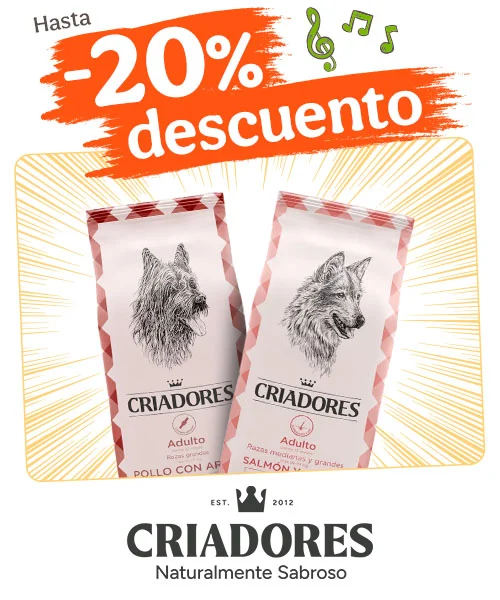Criadores: Hasta 20% dto en pienso para perros.