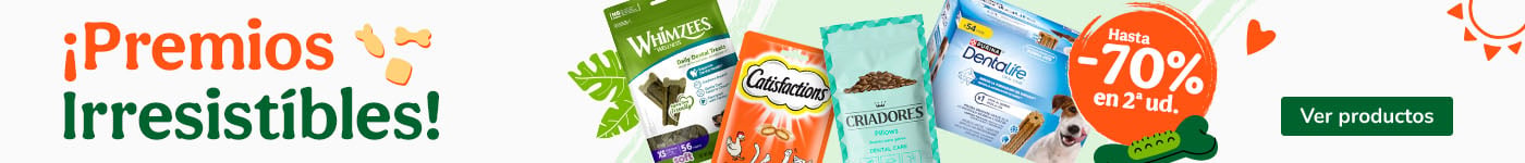 Hasta 70% dto en la 2ª unidad de snacks para tu peludo.
