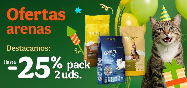 Hasta 25% dto en packs de 2 arenas.