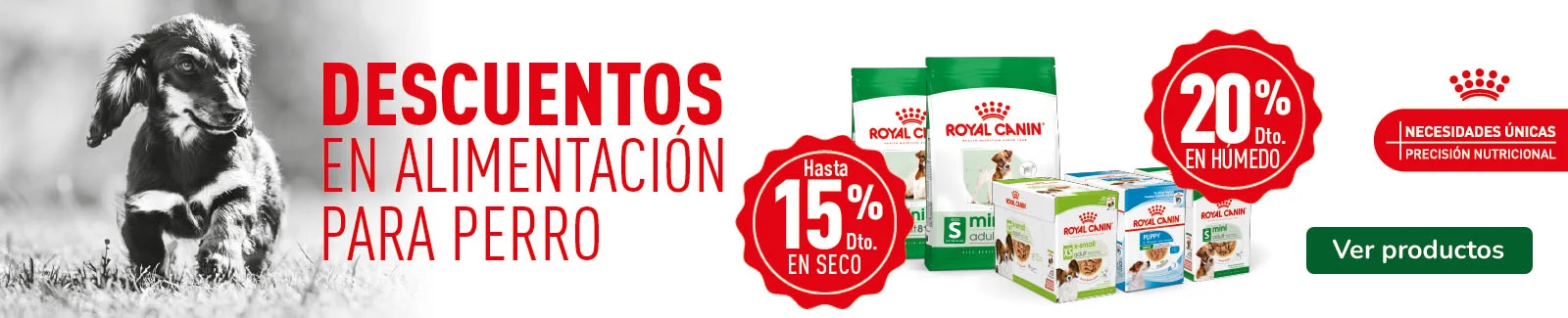 Royal Canin: Hasta 15% dto en pienso y 20% dto en packs de comida h&uacute;meda para perros Mini.