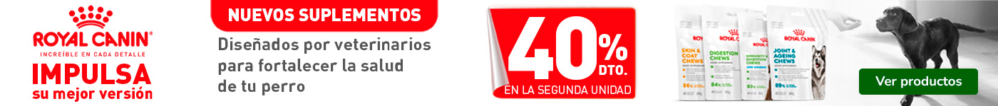 Royal Canin: 40% de descuento en la segunda unidad de suplementos para perros.