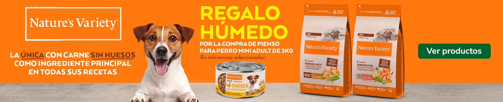 Nature&rsquo;s Variety: Pienso para perros mini adultos con regalo de comida h&uacute;meda.