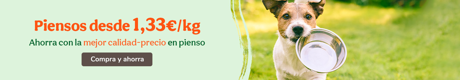 Piensos desde 1,33€/kg ¡Ahorra con la mejor relación calidad-precio!
