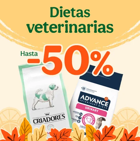 Dietas veterinarias: Hasta 50% de dto en pienso, snacks y húmedos para tu peludo.