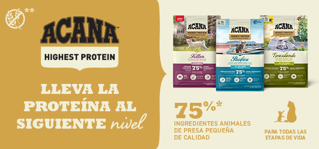 Acana Highest Protein. ¡Lleva la proteína al siguiente nivel!. Alimentación alta en proteina para gatos