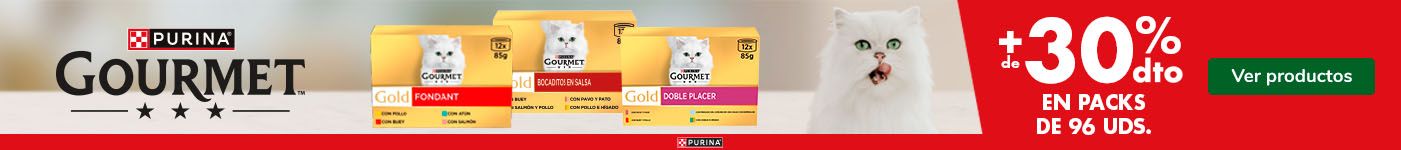 Gourmet: +30% dto en packs de comida húmeda para gatos.