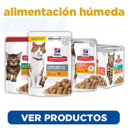 Descubre las sabrosas bolsitas y latas de comida húmeda Hill's Science Plan para gato