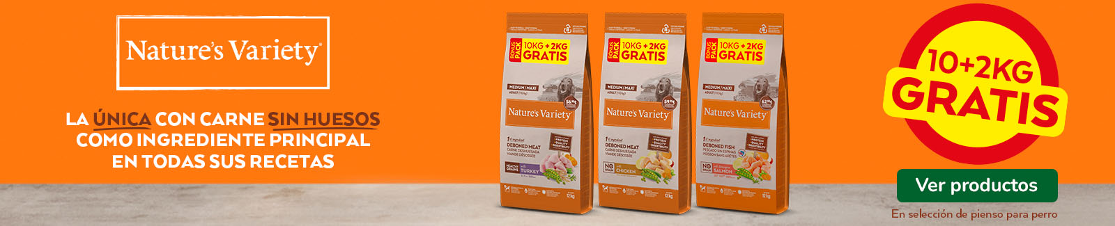 Nature's Variety: Pienso para perros con con kilos gratis.
