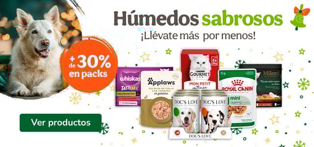 Más del 30% dto en packs húmedos para tu peludo.