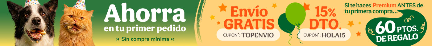 -15% dto en tu primer pedido y envío GRATIS con los cupones HOLA15 y TOPENVIO