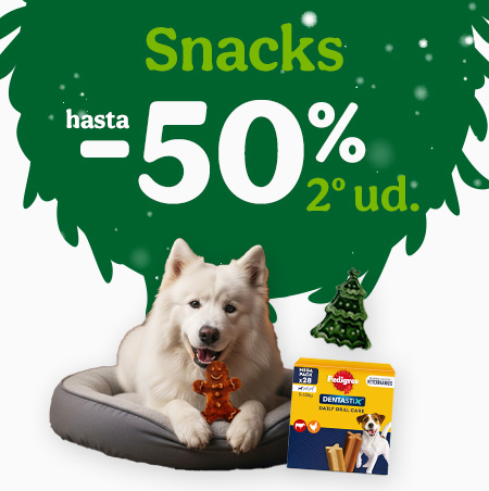 50% dto en la 2ª ud de snacks para perros.