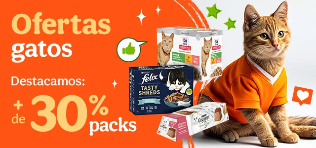 +30% dto en packs de comida húmeda para gato.