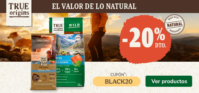 True Origins: 20% dto en piensos para cachorros.