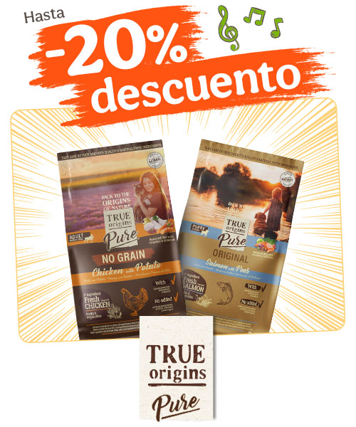 True Origins Pure: Hasta 20% dto en pienso para tu peludo.