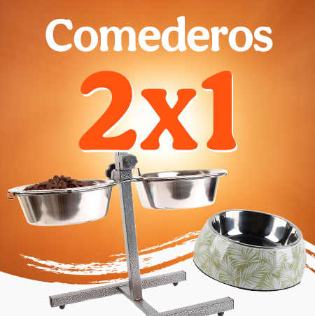 2x1 en comederos y bebederos para perros.