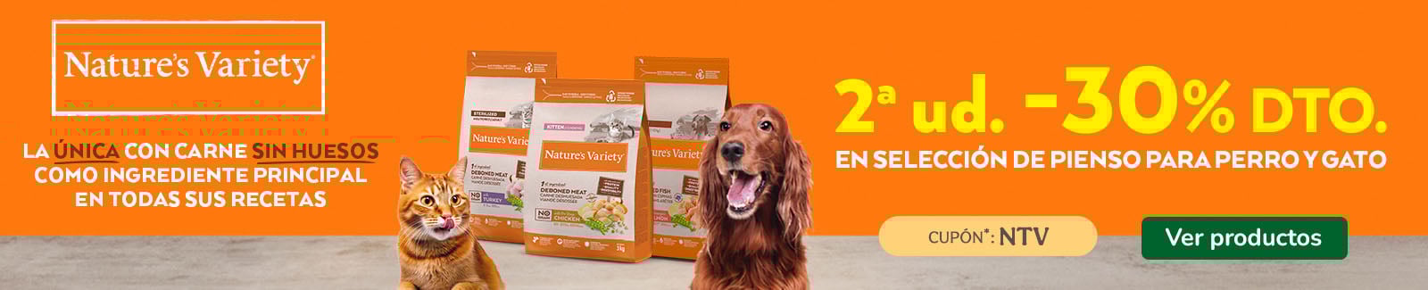 Natures Variety: 30% dto en la 2&ordf; unidad de sacos peque&ntilde;os de pienso para tu peludo.