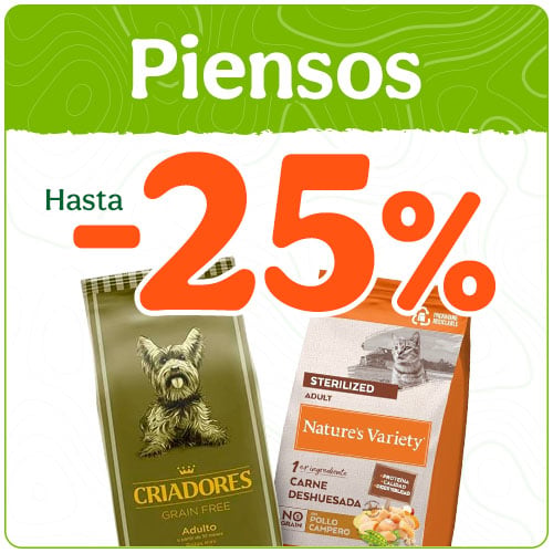 Hasta 25% dto en piensos para tu peludo.