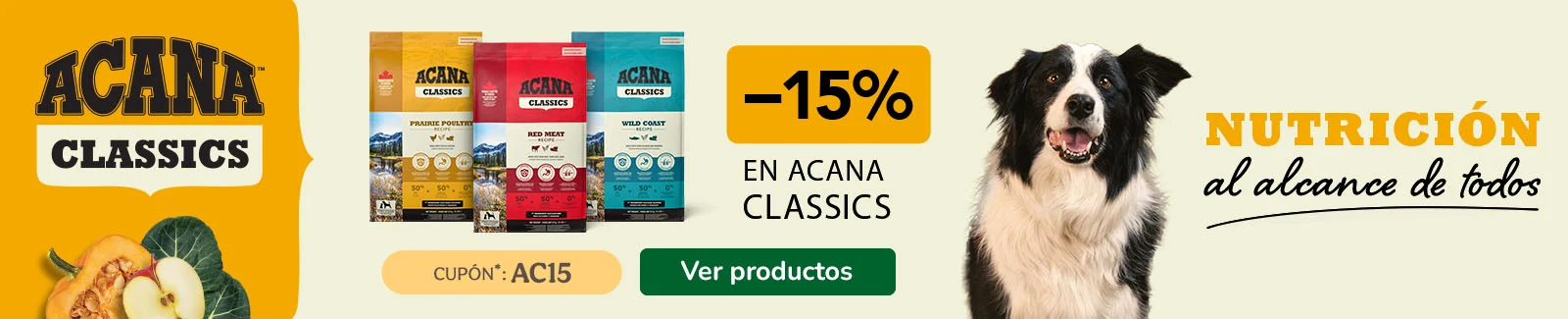 Acana: Hasta 15% dto en piensos para perro.