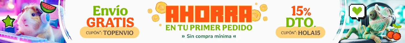 -15% dto en tu primer pedido y envío GRATIS con los cupones HOLA15 y TOPENVIO
