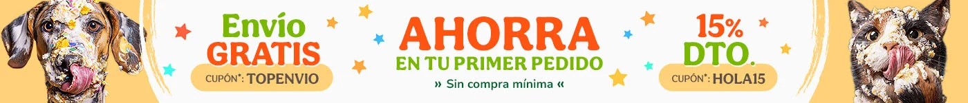 -15% dto en tu primer pedido y envío GRATIS con los cupones HOLA15 y TOPENVIO