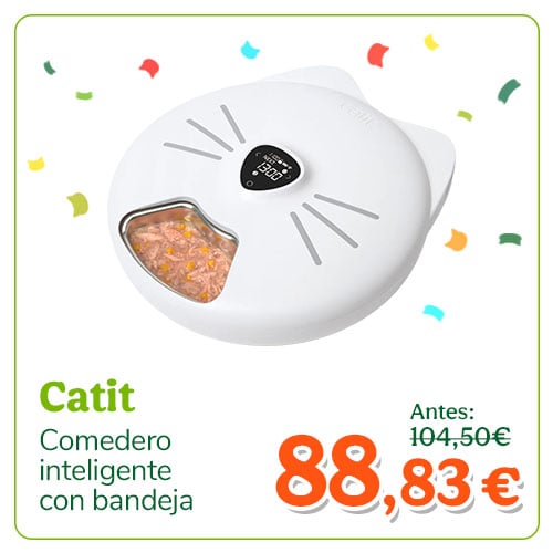 Catit Comedero Inteligente con Bandeja de Acero Inoxidable para gatos