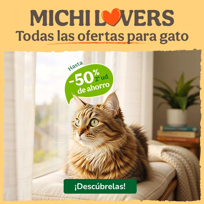 Hasta 50% descuento en una amplia selección de productos para tu gato.