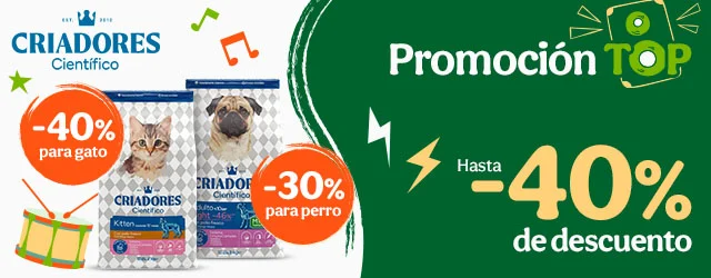 Criadores Científico: Hasta 40% dto en pienso para tu peludo.