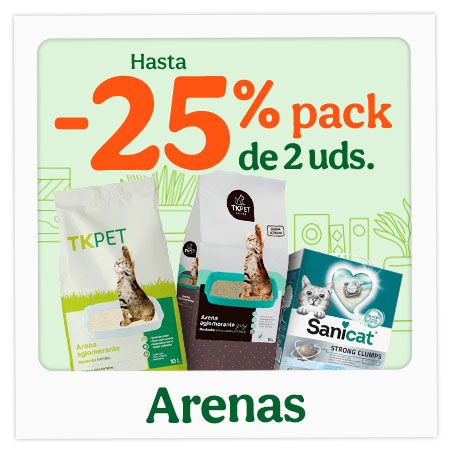 Hasta 25% dto en packs de 2 arenas.