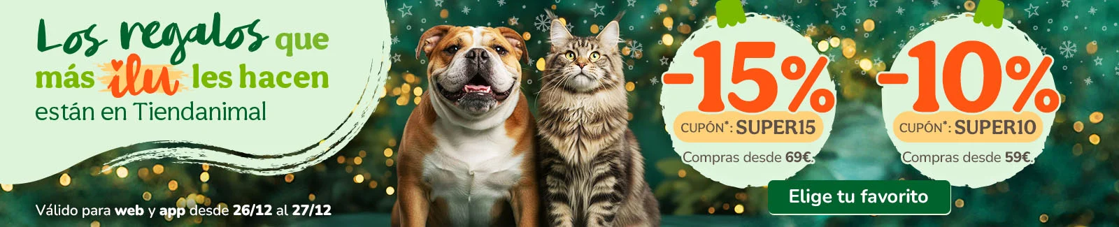 -15% o -10% de dto. en alimentaci&oacute;n, accesorios y productos de higiene !y 100ptos extra! Cup&oacute;n SUPER15 o SUPER10