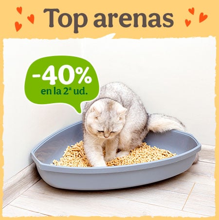 40% dto en la 2ª unidad de arenas para gatos y superprecio en areneros.