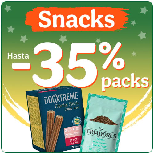 Hasta 35% dto en snacks para perros.