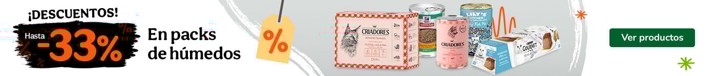 33% dto en packs húmedos para tu peludo.