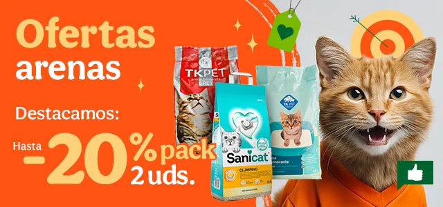 Hasta 20% dto en packs de 2 arenas.